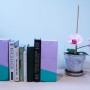 diy bookends, upcycling, painted bookends, brick bookends, purple bookends, diy project