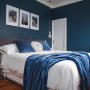 bedroom, master bedroom, blue bedroom, moody blues, resene tangaroa, interior inspiration