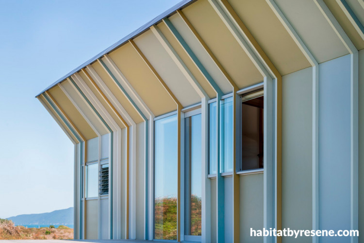 bach, paint, painting, home design, interior design, holiday home, resene ecru white, exterior