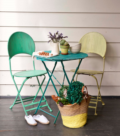 painted furniture, upcycled furniture, cafe inspired, French inspired, outdoor seating