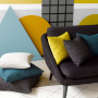 mustard, yellow, cushions, james dunlop
