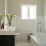 bathroom, white, bungalow, renovating a bungalow, bungalow renovation, resene merino, white bathroom