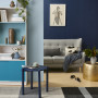 painting ideas, painting tips, diy bookshelf, painting inspiration, blue living room, blue lounge