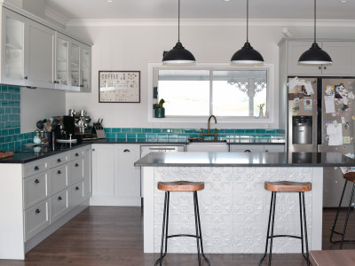 Charlotte and Greg create colourful character in a newly constructed home