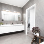 grey bathroom, bathroom, monochrome bathroom, grey tiles, grey and white bathroom