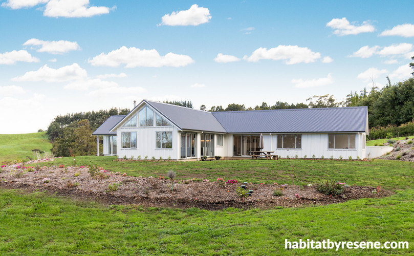 house exterior, white house, white exterior, Customkit home