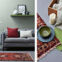 green living room, green lounge, green and red interior, complementary colours, resene peace