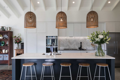 kitchen, black and white kitchen, white kitchen, kitchen island, resene cinder, renovated kitchen
