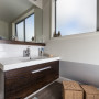 bathroom, white bathroom, timber feature, interior design, home decorating ideas, white paint