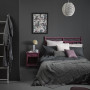 bedroom, tropical bedroom, grey bedroom, grey and pink, dark bedroom, resene bokara grey