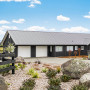 house exterior, black house, garden, black exterior, black and white house