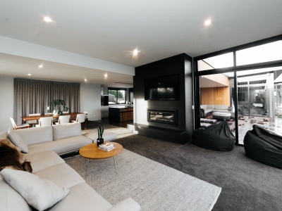 This striking black kitchen is the crown jewel of a contemporary North Otago farmstead This striking black kitchen is the crown jewel of a contemporary North Otago farmstead