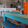 blue table, DIY, upcycling table