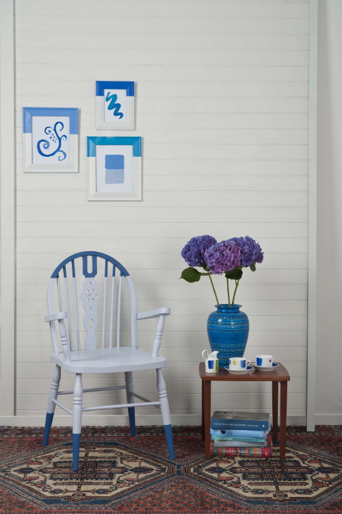 painted furniture, upcycled furniture, dip painted furniture, dip painting, blue and white