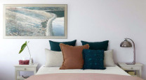 Tuck into this beautiful bedroom painted in Resene Dreamtime photo
