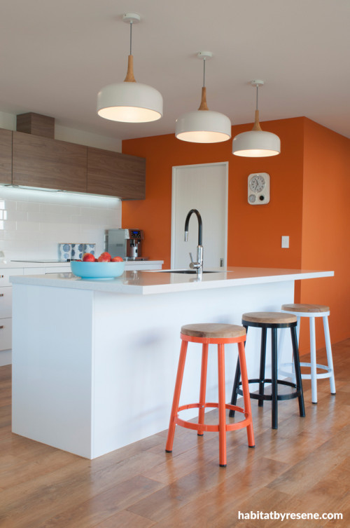 kitchen, orange, white