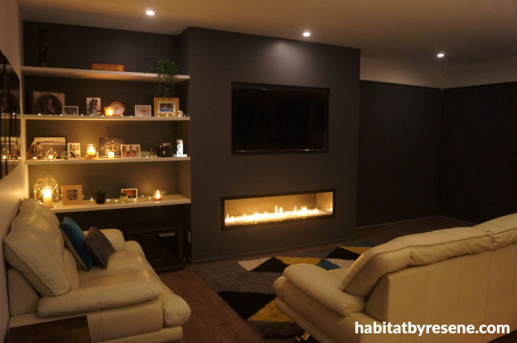 living room inspiration, dark interior ideas, fireplace ideas, grey interior ideas, fireplace design