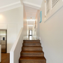 white stairwell, wood stairs, wood staircase, wooden staircase