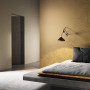 Bedroom, Grey bed, floating bed, wallpaper, printed walls, Resene