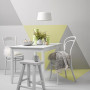 painting triangles, how to paint triangles, green dining room, grey dining room, painting a feature