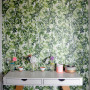 feature wall, feature wallpaper, leaf wallpaper, green wallpaper, entranceway, hallway