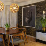 dining room, wallpaper feautre, patterned feature wall, grasscloth backdop, inspired by nature