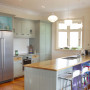 kitchen, mint green, green kitchen, painted cabinets, white kitchen, coloured kitchen