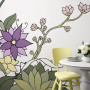 stenciled wall art, floral feature wall, nature inspired wall art, nature feature wall