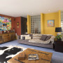 red living room, lounge, yellow living room, red paint, yellow paint
