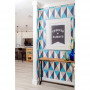 geometric wallpaper, entranceway, white paint, feature wall, hallway 
