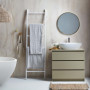 bathroom, neutrals, scandi inspired, scandi bathroom, plywood bathroom, plywood feature wall