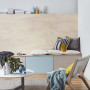 sitting room, reading room, benchseat, plywood feature, blue paint, beach inspiration