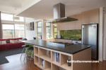 white, green, kitchen, white kitchen, wood kitchen, green splashback
