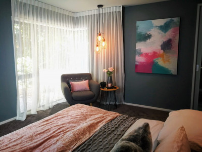 Jen and Dan’s blissful master bedroom sets the stage for more colour to come Jen and Dan’s blissful master bedroom sets the stage for more colour to come