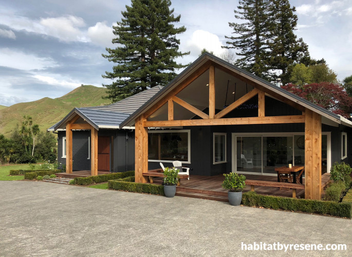 black, exterior, black and white, wood exterior