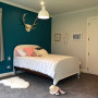 teal bedroom, resene she'll be right, kid's bedroom, girls bedroom, children's bedroom