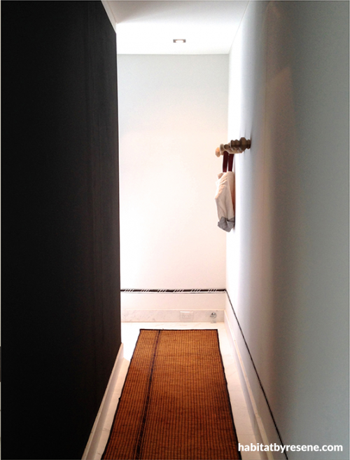entrance, hall, hallway, black, gravel