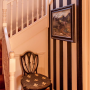 Painted stripes, stairwell, paint ideas, paint trends