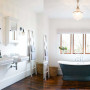 bathroom, white bathroom, freestanding bath, heritage bathroom, heritage house, white paint