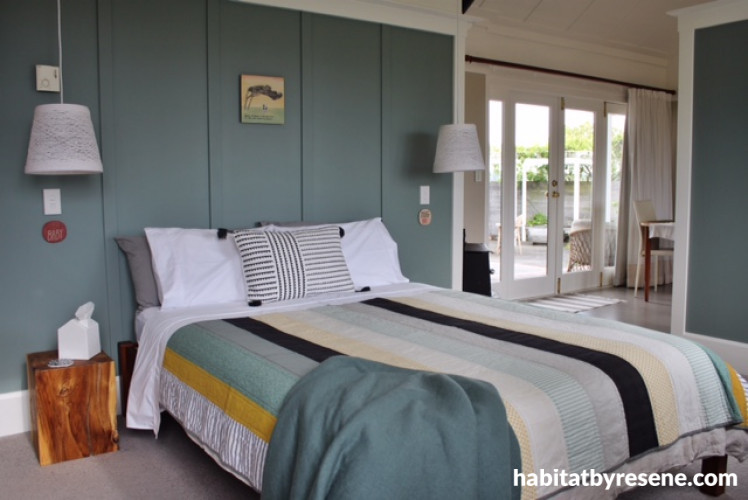 bedroom, guest bedroom, master bedroom, green bedroom, blue bedroom, B&B