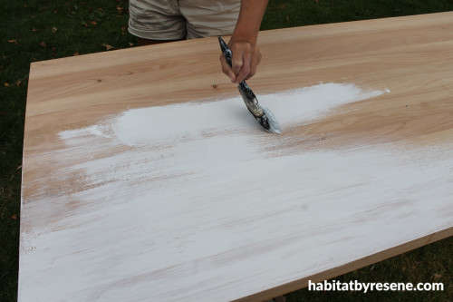 whitewash tabletop, diy ideas, timber, whitewash finish