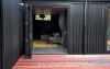 black, living room