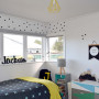 bedroom, kids bedroom, childrens bedroom, boys bedroom, white bedroom, black and white bedroom