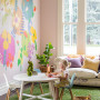 flower mural, mural, wallpaper, kids, children