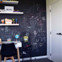 bedroom, black and white bedroom, kids bedroom, childrens bedroom, blackboard paint, monochromatic 