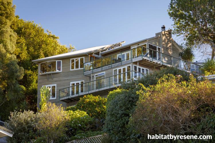 house exterior, brown house, stained house, wood stain, cedar exterior, cedar house 