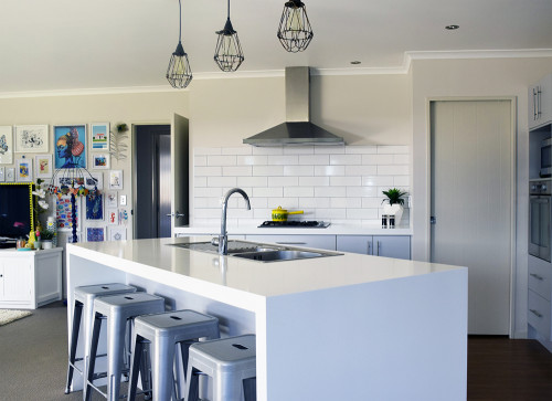 kitchen renovation, white paint, white kitchen, kitchen tiles, resene tea, kitchens