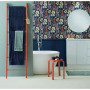 bathroom wallpaper, bathroom inspiration, towel ladder, bathroom mirror, freestanding bath, Resene