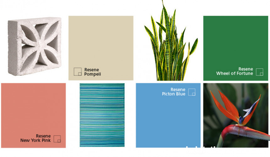 garden, garden inspiration, retro garden, tropical garden, garden moodboard