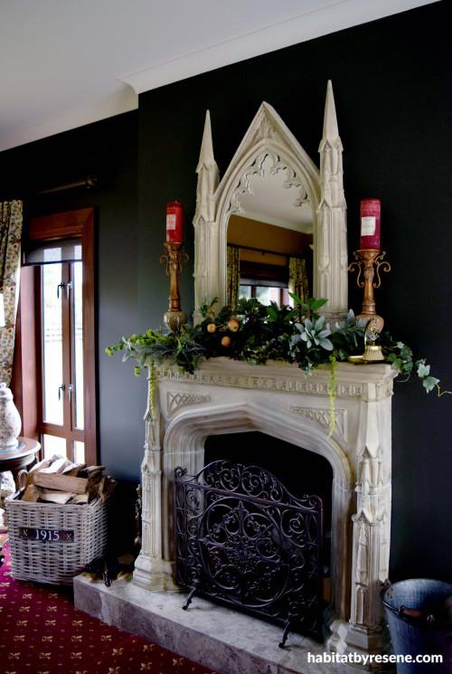 black, living room, lounge, resene black magic, castle
